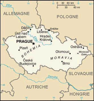 Les villes tchèques en carte